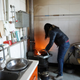 Trying to stay warm in Hebei province.
